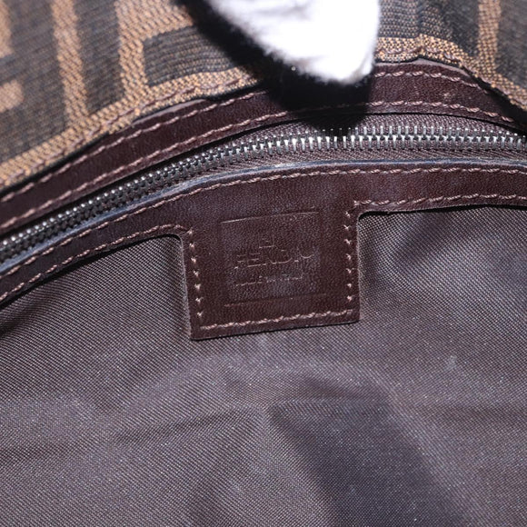 FENDI Zucca Canvas Mamma Baguette Shoulder Bag Brown Black Auth 196776V