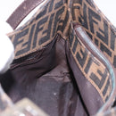 FENDI Zucca Canvas Mamma Baguette Shoulder Bag Brown Black Auth 196776V-19