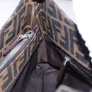 FENDI Zucca Canvas Mamma Baguette Shoulder Bag Brown Black Auth 196776V-20