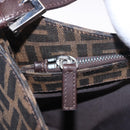 FENDI Zucca Canvas Mamma Baguette Shoulder Bag Brown Black Auth 196776V-24