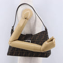 FENDI Zucca Canvas Mamma Baguette Shoulder Bag Brown Black Auth 196776V-30