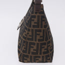 FENDI Zucca Canvas Mamma Baguette Shoulder Bag Brown Black Auth 196776V-4