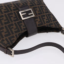 FENDI Zucca Canvas Mamma Baguette Shoulder Bag Brown Black Auth 196776V-6