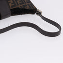 FENDI Zucca Canvas Mamma Baguette Shoulder Bag Brown Black Auth 196776V-7