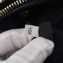 PRADA Hand Bag Leather 2way Navy Gold Auth 196781V-11