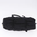 PRADA Hand Bag Nylon 2way Black Gold Auth 196783V-5