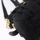 PRADA Hand Bag Nylon 2way Black Gold Auth 196783V-9