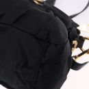 PRADA Hand Bag Nylon 2way Black Gold Auth 196783V-18