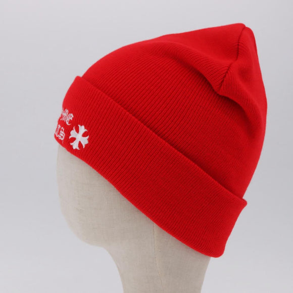Chrome Hearts Knitted Fabrics Cap Wool Red Auth 196785M