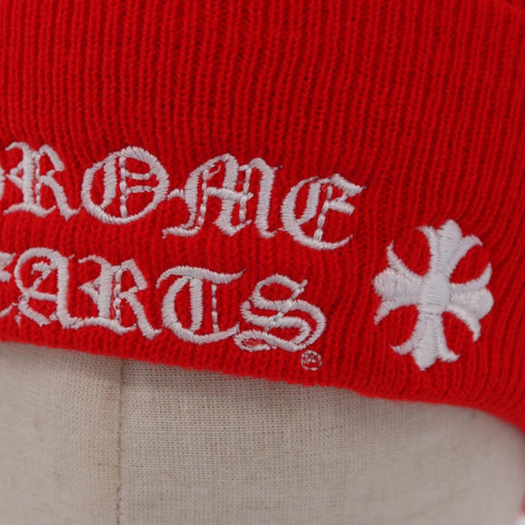 Chrome Hearts Knitted Fabrics Cap Wool Red Auth 196785M