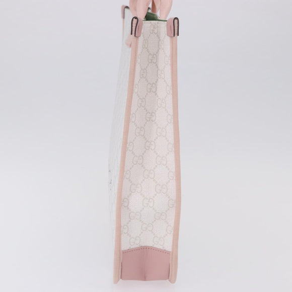 GUCCI GG Supreme Children Tote Bag PVC White 605831 Auth 196787M