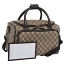 GUCCI GG Supreme Boston Bag PVC 2way Beige Silver 29914 Auth 196788-1