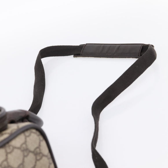 GUCCI GG Supreme Boston Bag PVC 2way Beige Silver 29914 Auth 196788