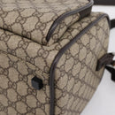 GUCCI GG Supreme Boston Bag PVC 2way Beige Silver 29914 Auth 196788-16