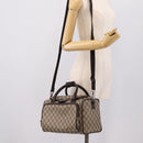 GUCCI GG Supreme Boston Bag PVC 2way Beige Silver 29914 Auth 196788-29