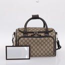GUCCI GG Supreme Boston Bag PVC 2way Beige Silver 29914 Auth 196788-12