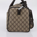 GUCCI GG Supreme Boston Bag PVC 2way Beige Silver 29914 Auth 196788-3