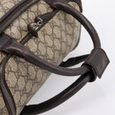 GUCCI GG Supreme Boston Bag PVC 2way Beige Silver 29914 Auth 196788-7