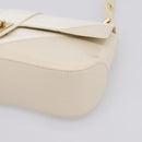 Salvatore Ferragamo Gancini Shoulder Bag Leather Light Beige Gold Auth 196789A-14