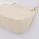 Salvatore Ferragamo Gancini Shoulder Bag Leather Light Beige Gold Auth 196789A-16