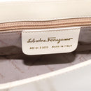 Salvatore Ferragamo Gancini Shoulder Bag Leather Light Beige Gold Auth 196789A-11