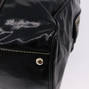 GUCCI Interlocking Web Sherry Line Bag Patent leather Black 170010 Auth 196790V-16
