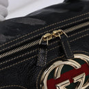 GUCCI Interlocking Web Sherry Line Bag Patent leather Black 170010 Auth 196790V-17
