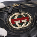 GUCCI Interlocking Web Sherry Line Bag Patent leather Black 170010 Auth 196790V-18
