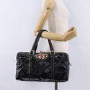 GUCCI Interlocking Web Sherry Line Bag Patent leather Black 170010 Auth 196790V-24