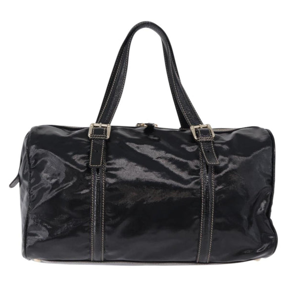 GUCCI Interlocking Web Sherry Line Bag Patent leather Black 170010 Auth 196790V