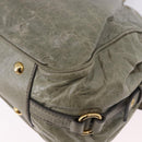 Miu Miu Hand Bag Leather 2way Green Gold Auth 196791V-17
