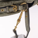 Miu Miu Hand Bag Leather 2way Green Gold Auth 196791V-18