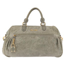 Miu Miu Hand Bag Leather 2way Green Gold Auth 196791V-13
