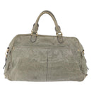Miu Miu Hand Bag Leather 2way Green Gold Auth 196791V-2