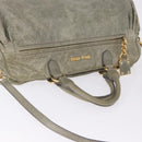 Miu Miu Hand Bag Leather 2way Green Gold Auth 196791V-6