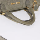 Miu Miu Hand Bag Leather 2way Green Gold Auth 196791V-7