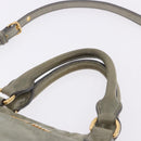 Miu Miu Hand Bag Leather 2way Green Gold Auth 196791V-8