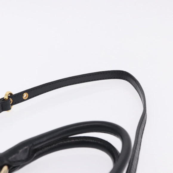 Miu Miu Hand Bag Leather 2way Black Gold Auth 196793V