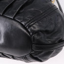 Miu Miu Hand Bag Leather 2way Black Gold Auth 196793V-16