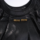 Miu Miu Hand Bag Leather 2way Black Gold Auth 196793V-19
