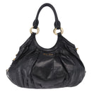 Miu Miu Hand Bag Leather 2way Black Gold Auth 196793V-13