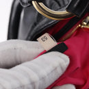 Miu Miu Hand Bag Leather 2way Black Gold Auth 196793V-12