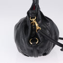 Miu Miu Hand Bag Leather 2way Black Gold Auth 196793V-4
