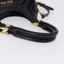 Miu Miu Hand Bag Leather 2way Black Gold Auth 196793V-7