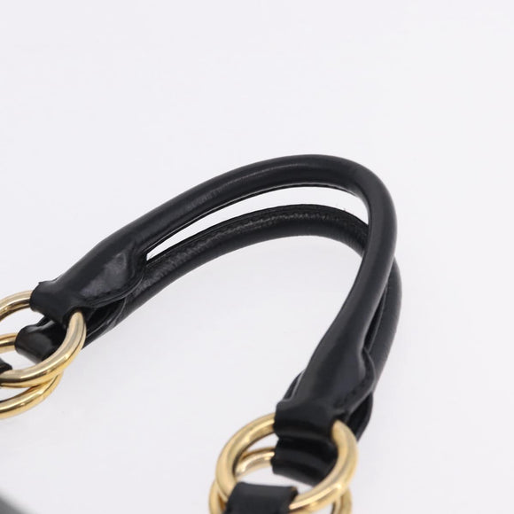 Miu Miu Hand Bag Leather 2way Black Gold Auth 196793V