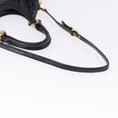 Miu Miu Hand Bag Leather 2way Black Gold Auth 196793V-8