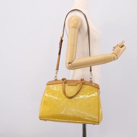 LOUIS VUITTON Monogram Vernis Blair MM Hand Bag Beige M90180 LV Auth 196794