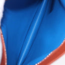 HERMES Zip Angor Clutch Bag Leather Blue Silver Auth 196795SM-10