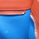 HERMES Zip Angor Clutch Bag Leather Blue Silver Auth 196795SM-11