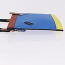 HERMES Zip Angor Clutch Bag Leather Blue Silver Auth 196795SM-5